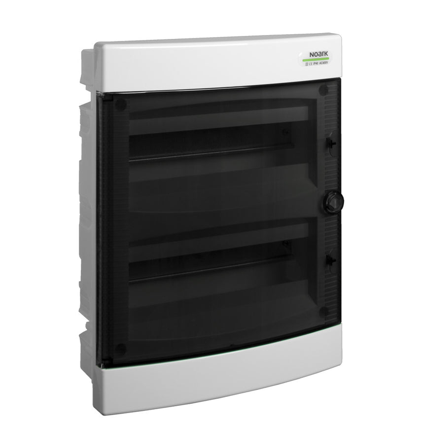 Cofret de distributie din plastic, Montare Incastrata, Usa transparenta, IP40, 2 Randuri, 2X18 Module