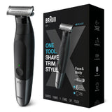 Aparat hibrid de barbierit si tuns barba Braun Series X XT5200 Wet&Dry, 4 piepteni, 2 x cap pentru ingrijire corporala, Saculet de voiaj, Negru