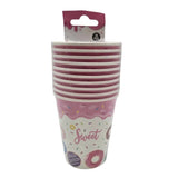 Set 10 Pahare din Carton 250 ml, Roz, pentru Petreceri, Picnic, Aniversări și Băuturi Reci