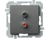 Priza Audio Stereo Tem Logiq 2xrca, Antracit