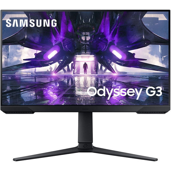 Monitor gaming, Samsung, Odyssey S24AG300, 24", Full HD, 1 ms, 144 Hz, Freesync Premium, Design ergonomic, HDMI, Negru