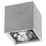 Lampa de tavan Valde gri beton 1 bec patrat industrial de interior