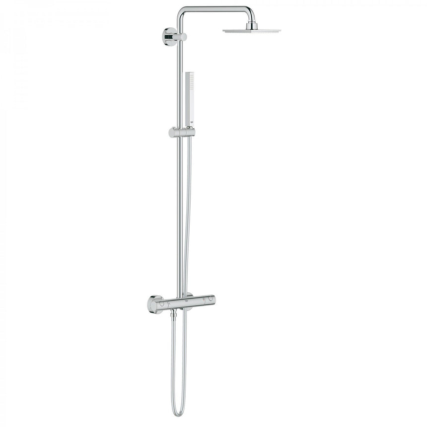 Coloana de dus termostatat Grohe Euphoria System 150, pulverizare Rain, limitator debita, Crom