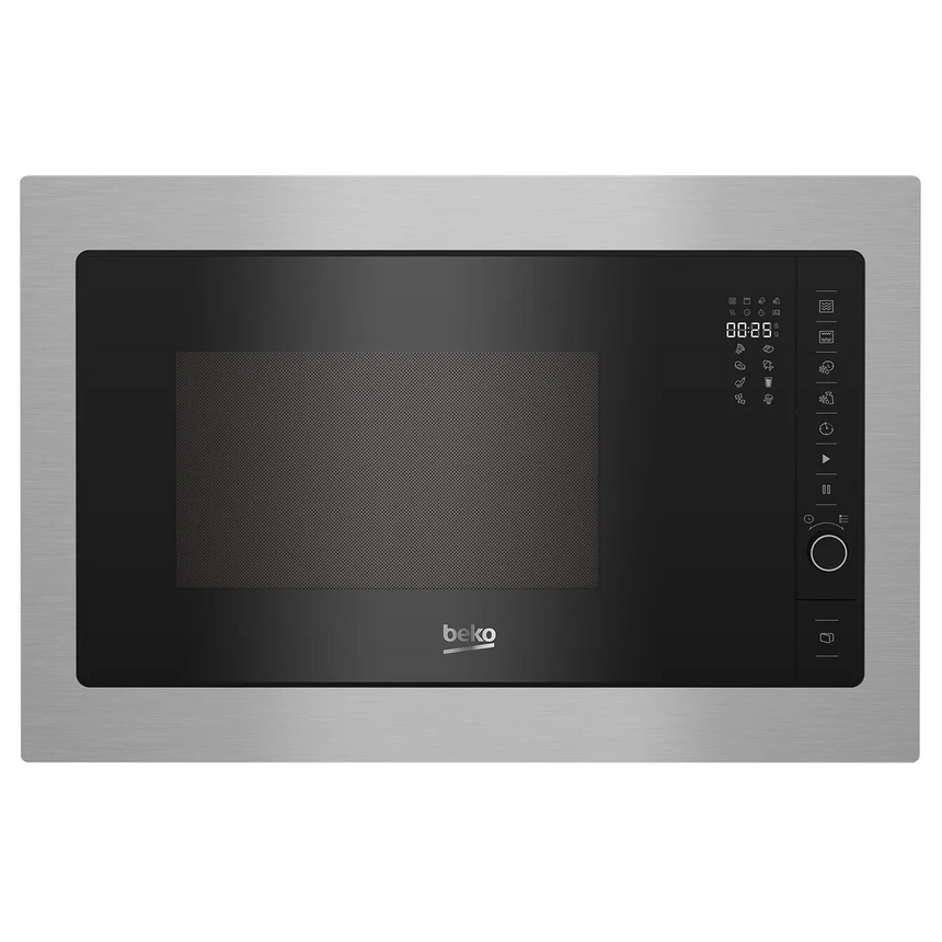 Cuptor cu microunde Beko BMGB25332BG, Putere 900 W, 25 L, Functie AutoCook, 8 programe Auto Cook, 5 niveluri de putere, functie grill, Negru / Gri