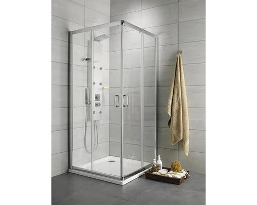 Cabina de dus patrata Radaway Premium Plus C 100, 100x100x190 cm, sticla securizata satinata, profil crom