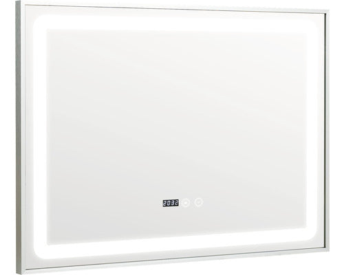 Oglinda baie cu rama, iluminare LED, dezaburire si functie Touch 80x60 cm IP44 80-9-3-3K