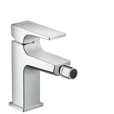 Baterie bideu Hansgrohe Metropol cu ventil push-open, cartus ceramic, Crom