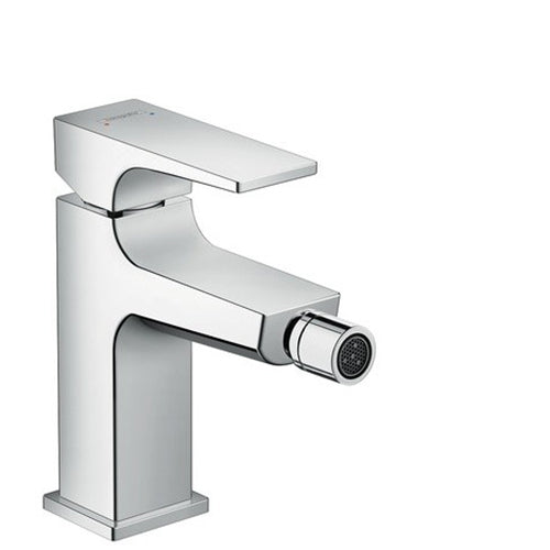 Baterie bideu Hansgrohe Metropol cu ventil push-open, cartus ceramic, Crom