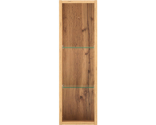 Raft Baie Alina VE50, 2 Polite Sticla, 21,6x70,7 cm, Stejar