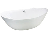 Cada de baie ovala freestanding Tender Max 87x180x65 cm acril alb