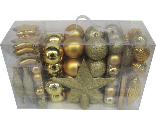Pachet Globuri Plastic, 104 Buc, Auriu