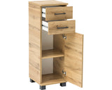 Dulap Baie Asezat Nora 300, 1 Usa 2 Sertare, PAL, 30,3x88,6 cm, Stejar