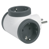 Adaptor priza Legrand Revolution L694520, 3 prize laterale, 16A, Alb