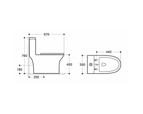 Set vas WC rimless pe pardoseala, include rezervor si capac WC soft close, alb lucios