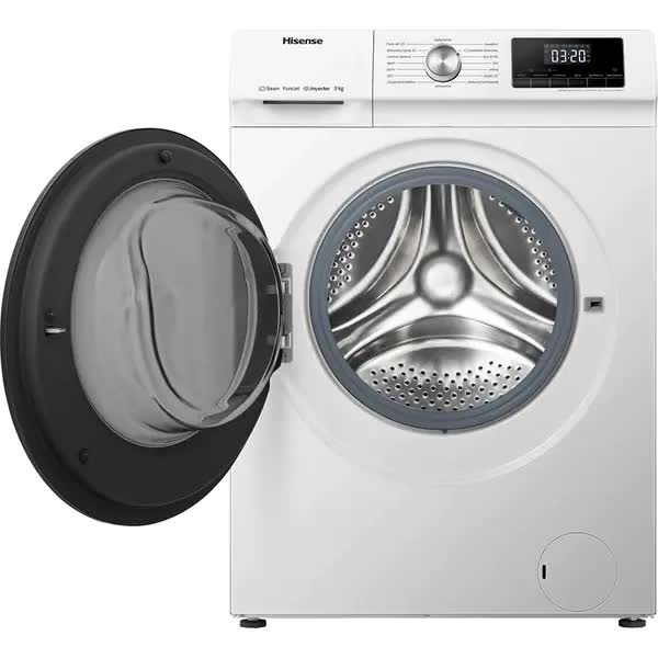 Masina de Spalat Rufe Frontala HISENSE WFQA8014EVJM, Steam, 8 kg, 1400rpm, Clasa A, Alb