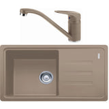Pachet chiuveta bucatarie Franke fragranite BSG 611-78 + Baterie Franke Novara Plus, 780x500mm, adancime cuva 200mm, Oyster