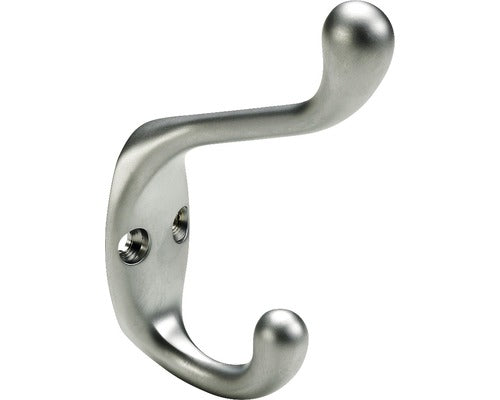 Cuier Pentru Mobila Cu 2 Carlige Hettich Modern 24x90 Mm, Zamac Nuanta Aluminiu