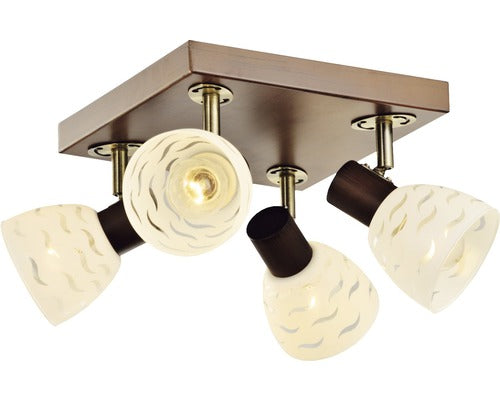 Plafoniera Cu Spoturi Rout E14 Max. 4x40w, Maro/bronz