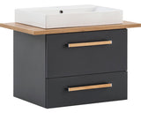 Set Duo 822, Include Baza Lavoar Suspendat si Lavoar, 82,2 cm, Antracit