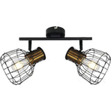 Plafoniera Grimy, E27, max. 2x40W, negru/bronz