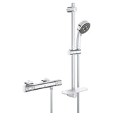 Baterie dus cu termostat Grohe Precision, set de dus, savoniera, 3 functii, crom