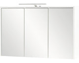 Dulap Baie Cu Oglinda Flag Cu Iluminare, 3 Usi 1 Priza, Pal, 93,5x60 Cm, Alb