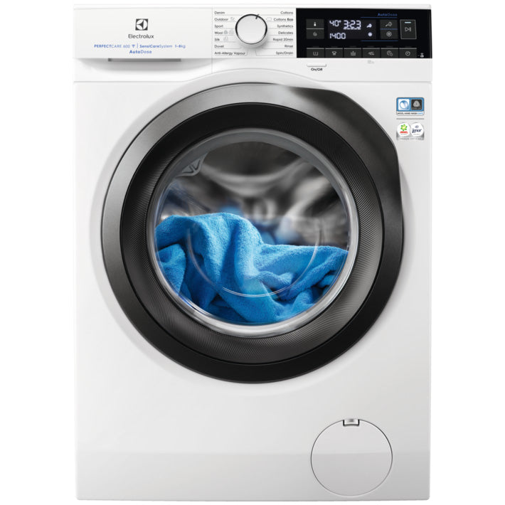 Masina de spalat rufe Electrolux EW6F348SA, 8 kg, 1400 RPM, Clasa C, Motor Inverter, AutoDose, WiFi, Fuzzy Logic, Alb
