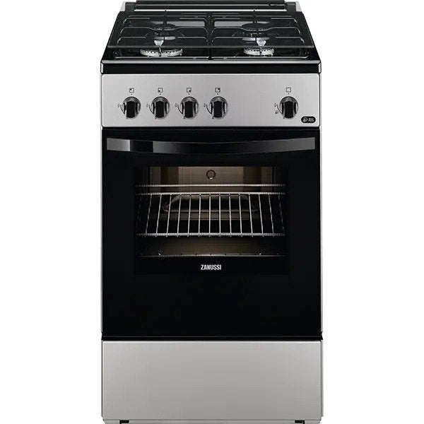 Aragaz ZANUSSI ZCG510A1SA, 4 arzatoare, Gaz, L 50 cm, Grill, Argintiu