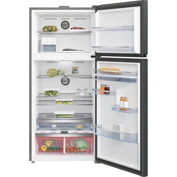 Frigider cu doua usi Beko RDNE650E40DZXBRN, 630 l,Neo Frost Dual Cooling, Everfresh+, HarvestFresh, AeroFlow, Compresor ProSmart Inverter, Dozator apa, Clasa E, H 187 cm, Dark Inox