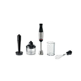 Mixer vertical Bosch ErgoMaster MSM6M623, 1000 W, Inox, minitocator, tel, pasator,vas gradat, cutit QuattroBlade System Pro lama rotativa cu 4 laturi, negru/argintiu