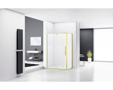 Cabina de dus dreptunghiulara reversibila Belform Fortuna 120x80x195 cm, sticla securizata transparenta, usa glisanta, profil auriu