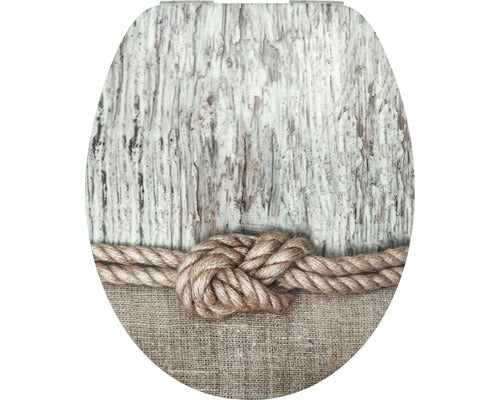 Capac WC form & style Sculpture Rope, inchidere lenta, usor detasabil, 46,2x36,5 cm