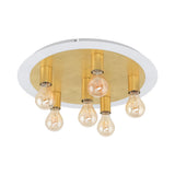 Plafoniera PASSANO E27-LED-G80, 97493, Metal, Alb, Auriu, 6X4W