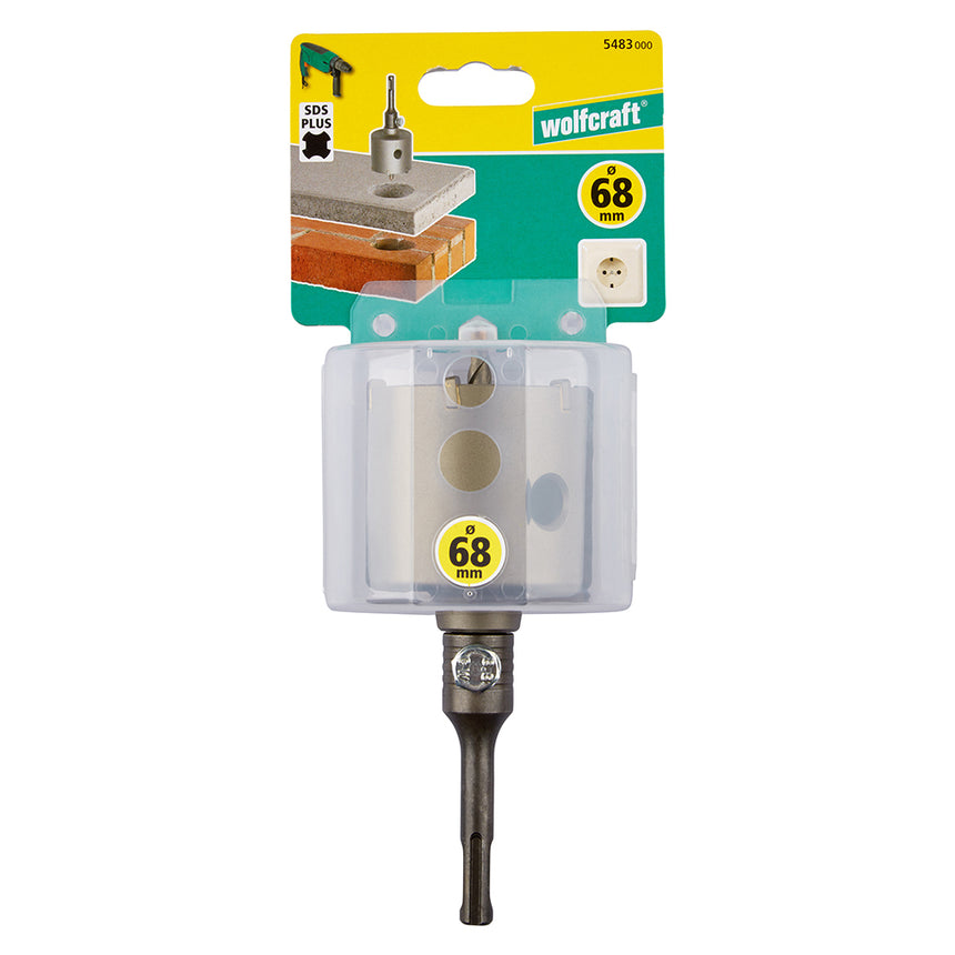 Carota cu burghiu centrare SDS-Plus, Wolfcraft 5483000, diametru 68 mm, lungime activa 46 mm