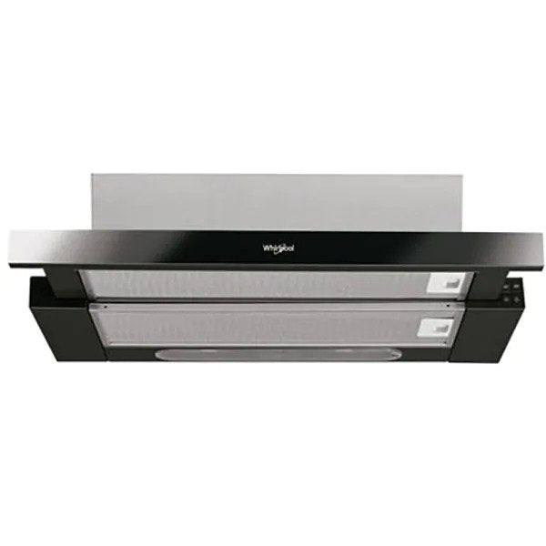 Hota telescopica Whirlpool AKR750GK, Putere de absorbtie 304 mc/h, 3 trepte viteza, Iluminare LED, Filtru carbon, 60 cm, Negru