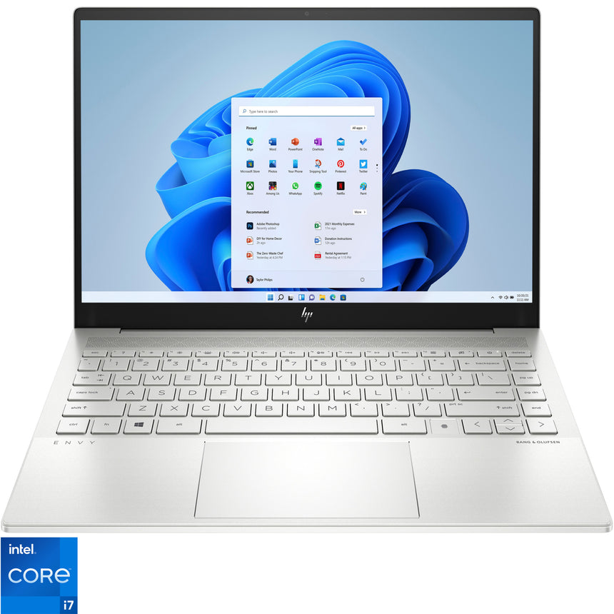 Laptop ultraportabil HP ENVY 14-eb1001nq cu procesor Intel® Core™ i7-11390H, 14", 2.2K, 16GB, 512GB SSD, NVIDIA® GeForce RTX™ 3050 4GB, Windows 11 Home, Natural Silver