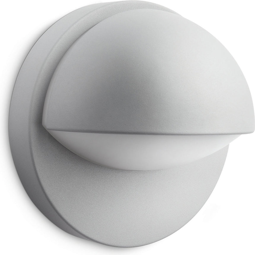 Aplica exterior Philips June, E27, IP44, 19.5cm, Aluminiu, Gri