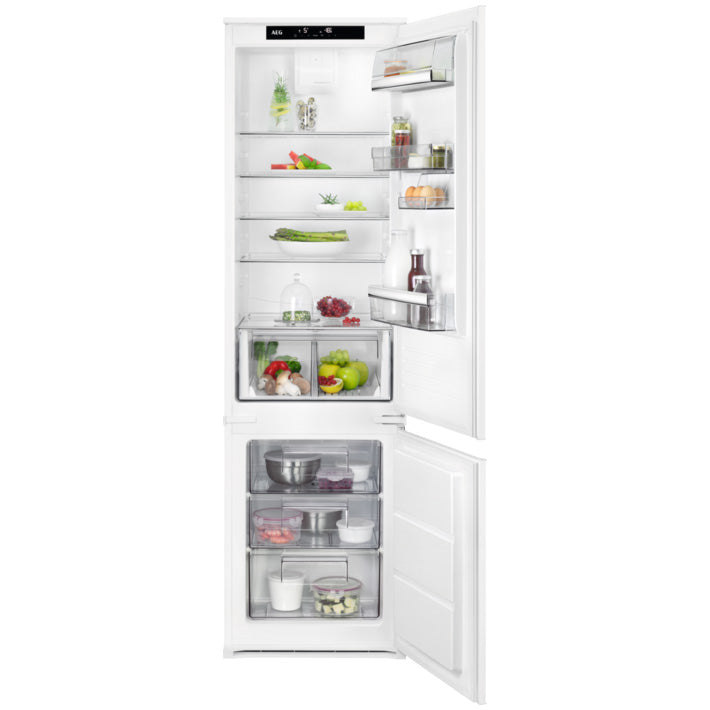 Combina frigorifica incorporabila AEG SCB879F8FS, 289 l, Clasa F, Control electronic, Ventilator interior, Usa reversibila slide, H 189 cm