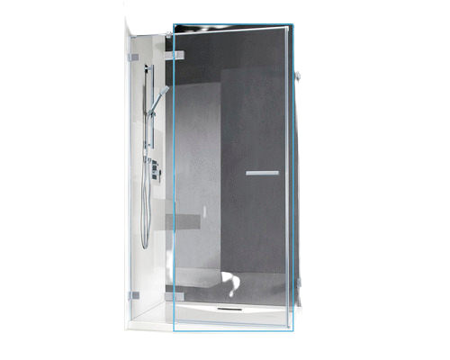 Usa Rabatabila Radaway Euphoria KDJ Deschidere Stanga, 60x200 cm, Sticla Securizata Transparenta, Profil Crom