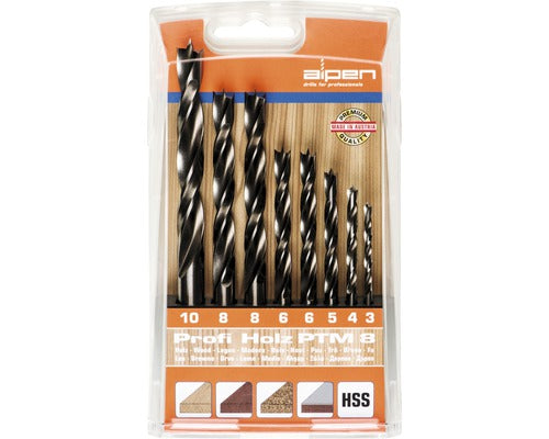 Set Burghie Lemn Alpen Profi Holz Ø3-10 Mm, 8 Piese