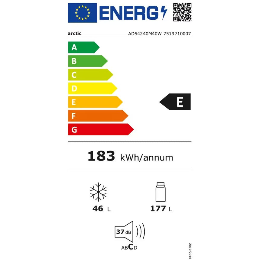 Frigider cu doua usi Arctic AD54240M40W, 223 l, Clasa E, Garden Fresh, H 146,5 cm, Alb