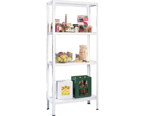 Raft Metalic Cu 4 Polite Albe Schulte 1000x400x1800 Mm Max. 65 Kg/polita, Montaj Rapid Cu Cleme