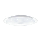 Plafoniera dimabila LANCIANO 1, EGLO, LED, 24W, 1900 lm, lumina calda, neutra, rece, otel, plastic cu efect de cristale, alb, crom, telecomanda inclusa, 7.5 x 40 cm, IP20, A+