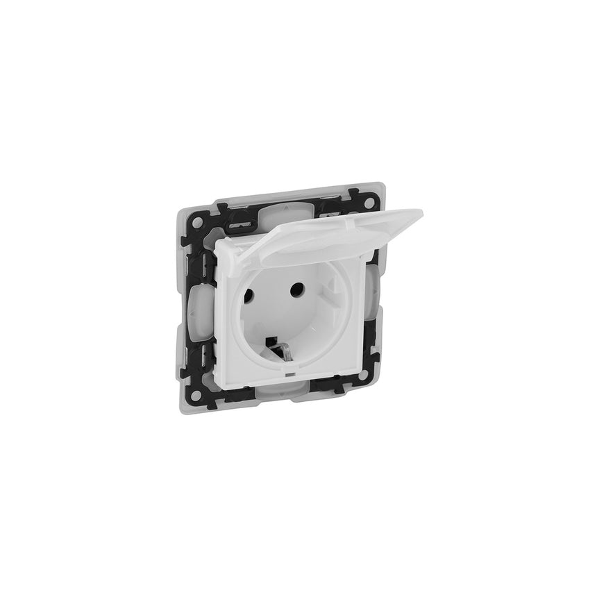 Priza, Legrand, Cu protectie pentru copii, IP44, Alb