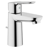 Baterie lavoar inaltime medie Grohe Bauegde, crom, furtune flexibile, set evacuare cu tija