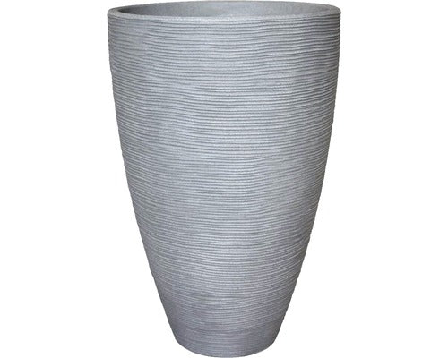 Ghiveci Tip Vaza Geli, Striat, Plastic, Ø 40 H 60 Cm, Gri