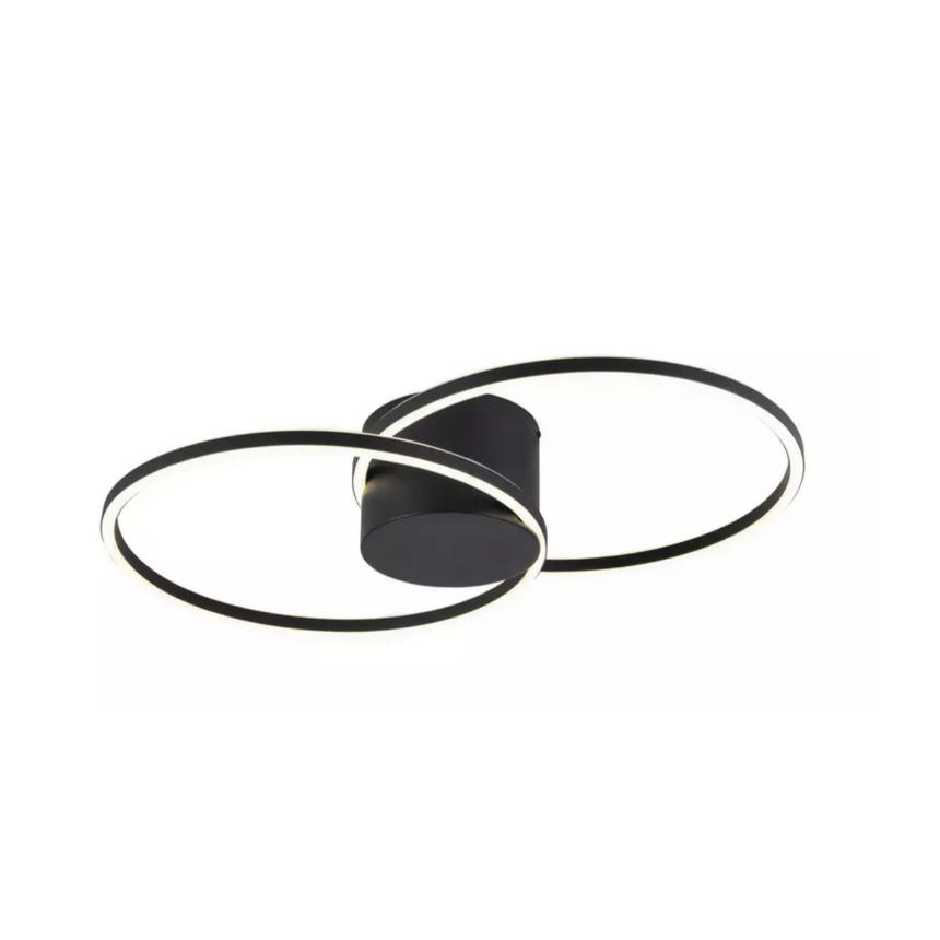 Plafoniera LED, negru, metal/plastic, incl. LED 56W, 5000 Lumen, 3000-6000 Kelvin, cu telecomanda