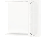 Dulap baie cu oglinda Savini Due Crea, polita si iluminare LED, PAL/sticla lustruita, 58,5x57 cm, alb