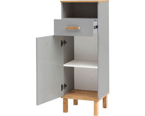 Dulap Baie Asezat Padua 400, 1 Usa 1 Sertar, PAL, 40,4x114,5cm, Gri Platina
