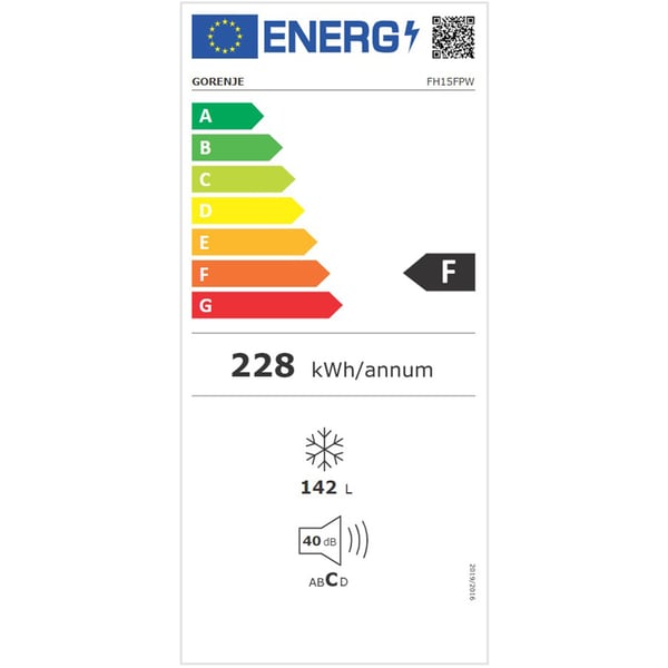 Lada Frigorifica GORENJE FH15FPW, 142 l, H 85 cm, Clasa F, Alb